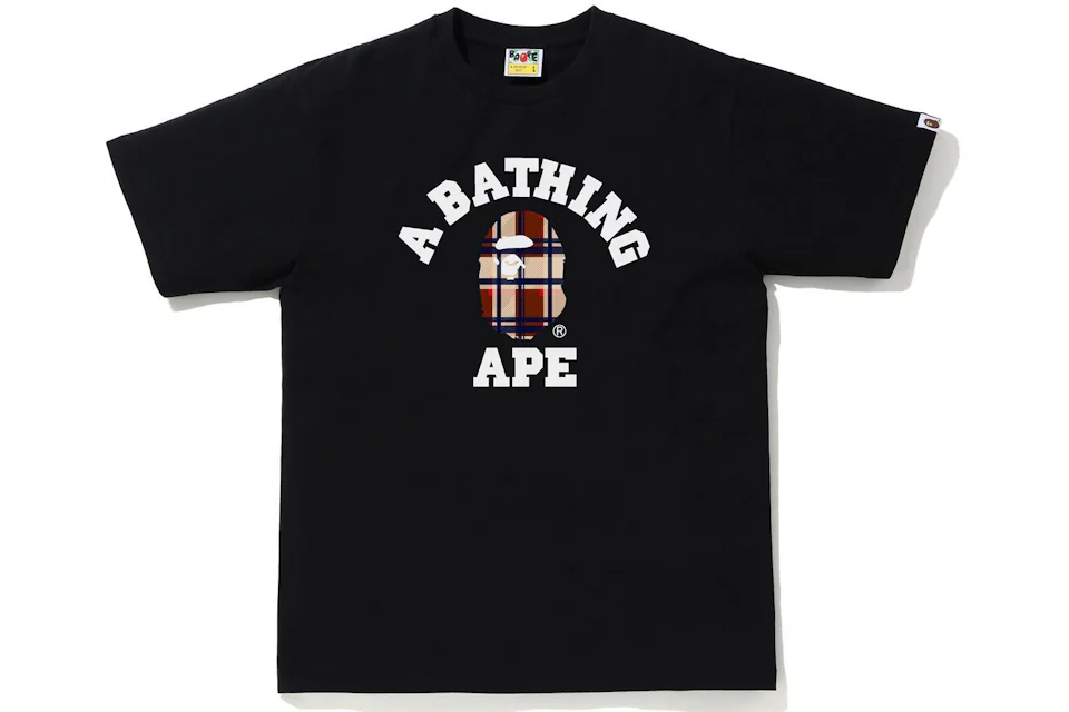 BAPE Check College Tee Black/Red