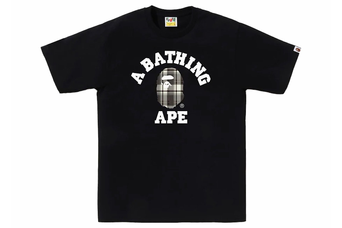 Pre-owned Bape Check College Tee Black