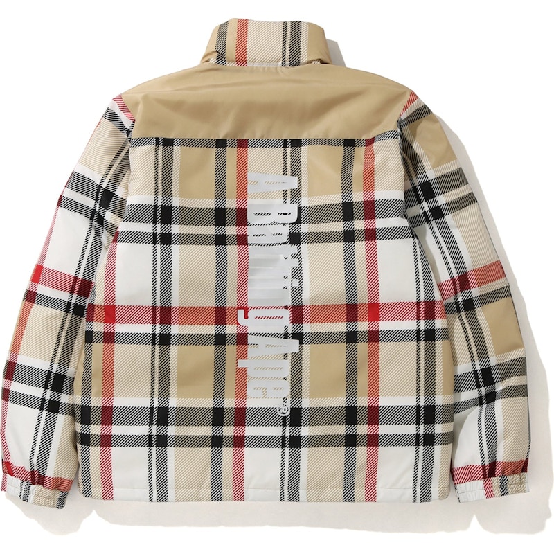 BAPE Check Down Jacket Beige Men's - FW19 - US