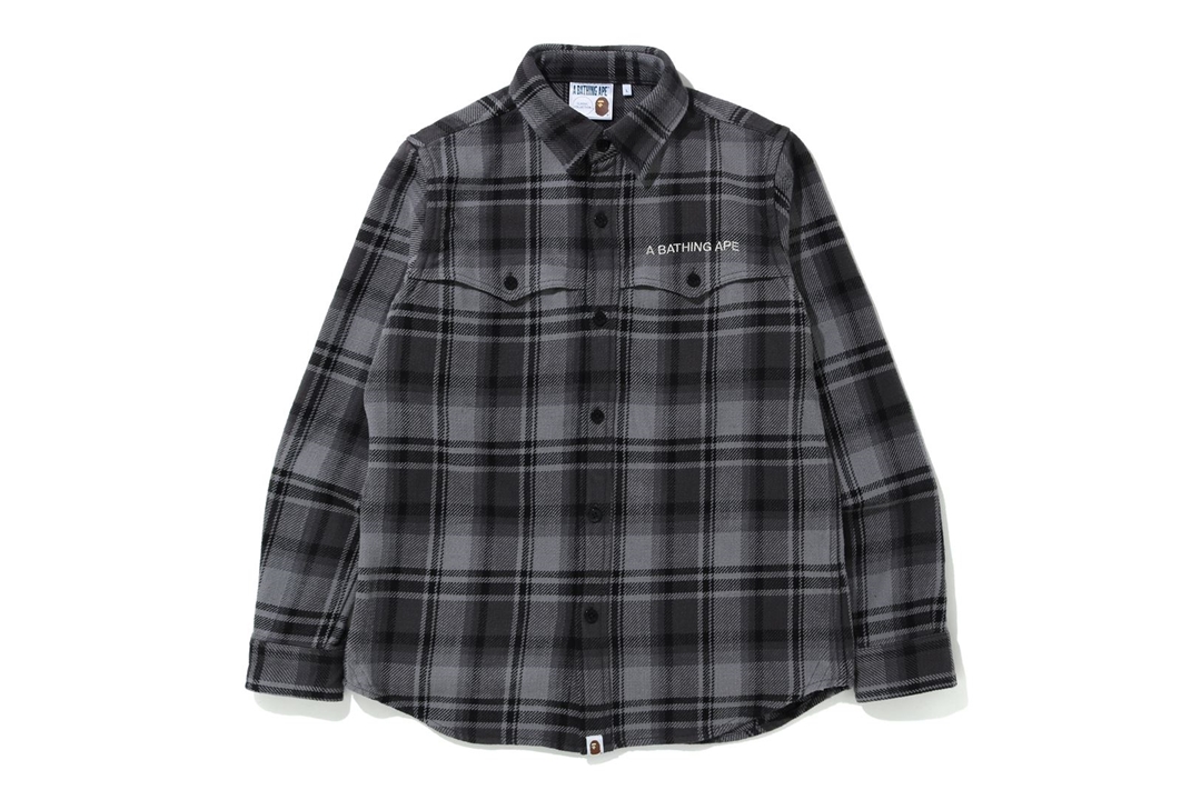 BAPE Check Flannel Shirt Black - SS20 Men's - US