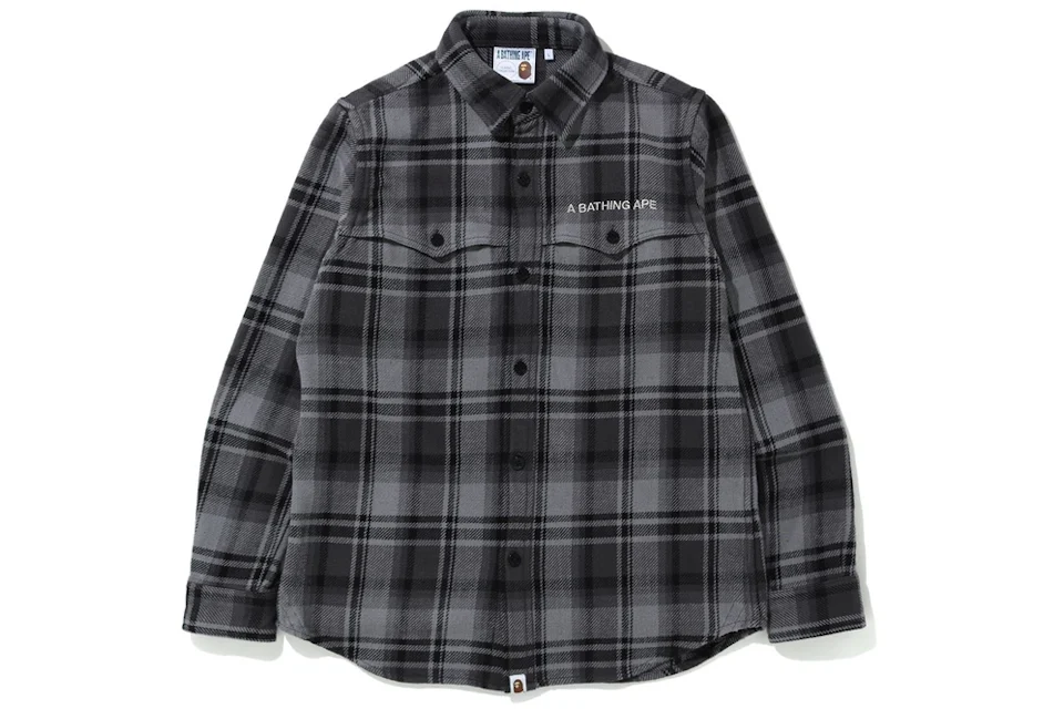 BAPE Check Flannel Shirt Black Men's - SS20 - US