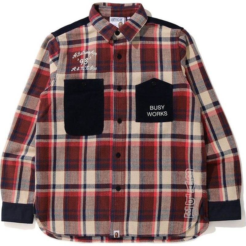 BAPE Check Flannel Shirt (FW20) Red - FW20 Herren - DE