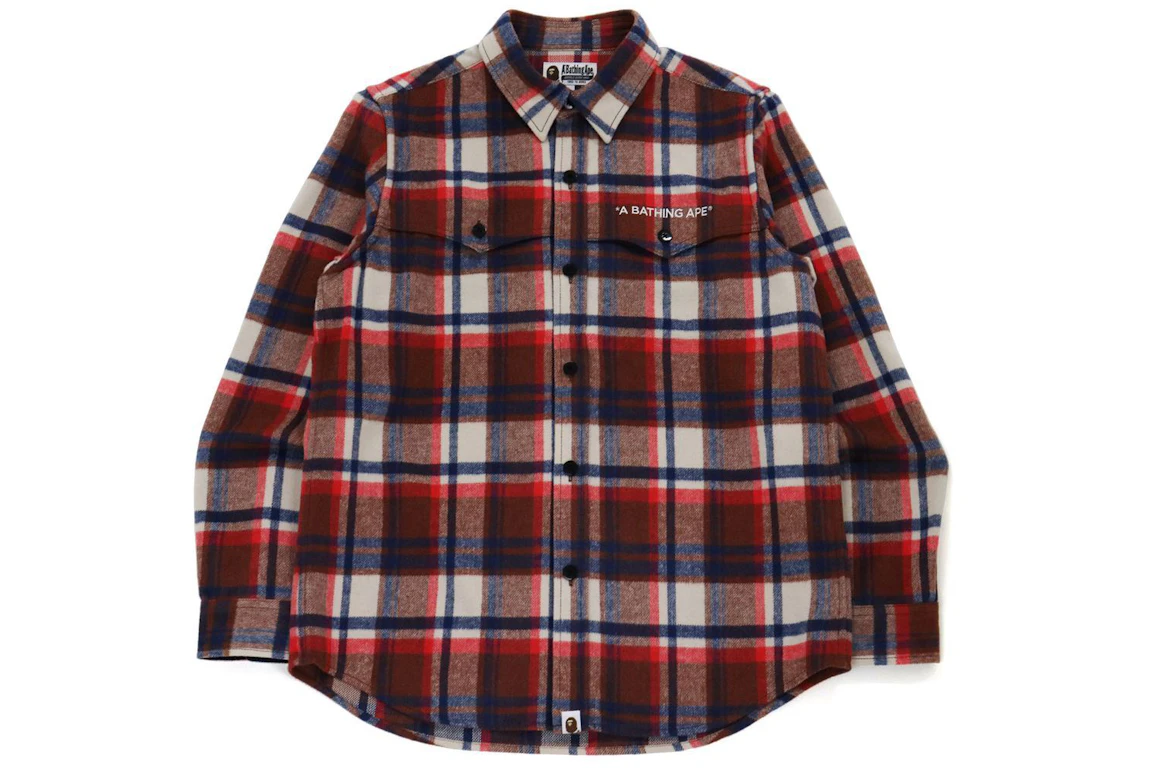 BAPE Check Flannel Shirt (FW21) Red