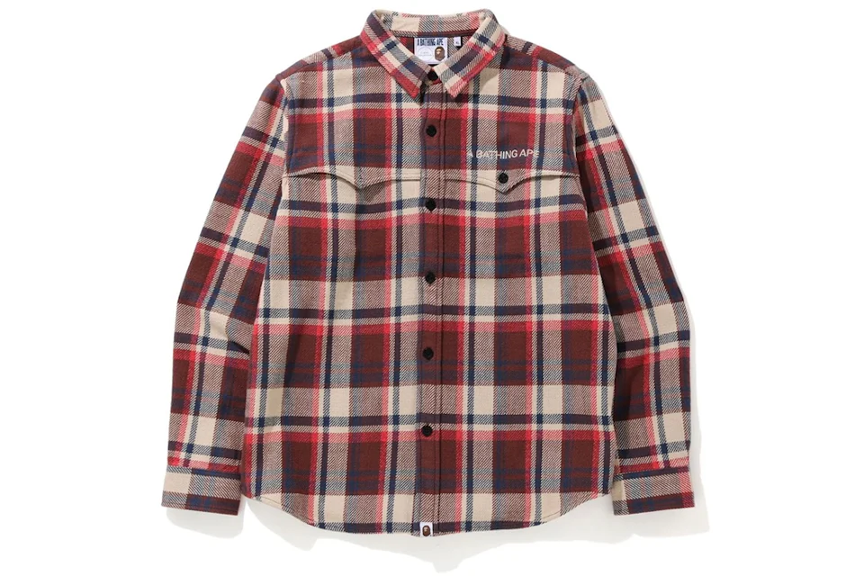 BAPE Check Flannel Shirt Red