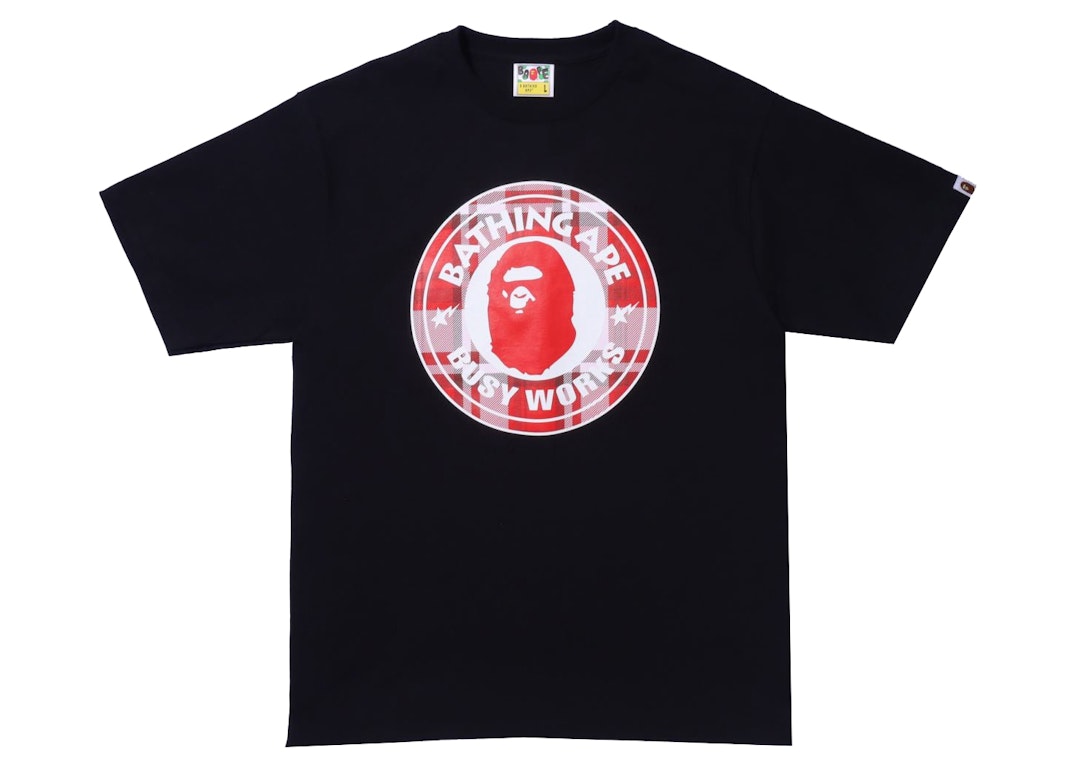Pre-owned Bape Check Gift Busy Works Tee Black