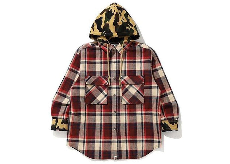 BAPE Check Hoodie Jacket (SS21) Red Men's - US