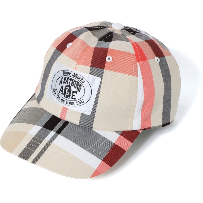 BAPE Check Panel Cap Beige