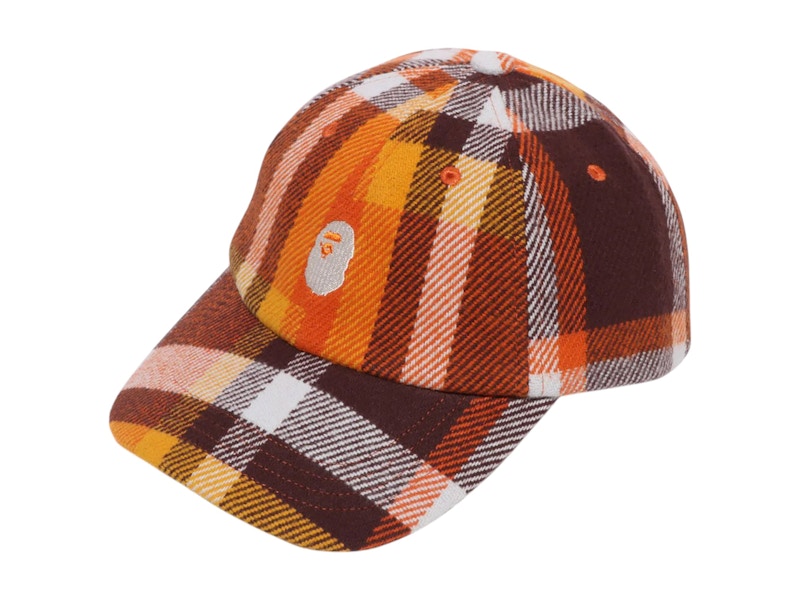 BAPE Check Panel Cap Orange メンズ - FW24 - JP