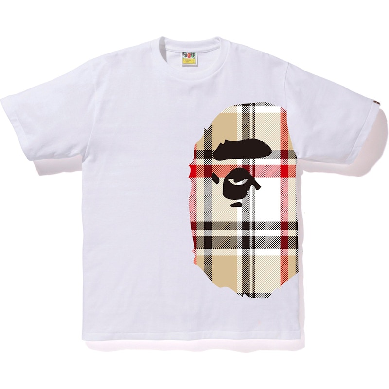 BLOCK CHECK SIDE BIG APE HEAD TEE