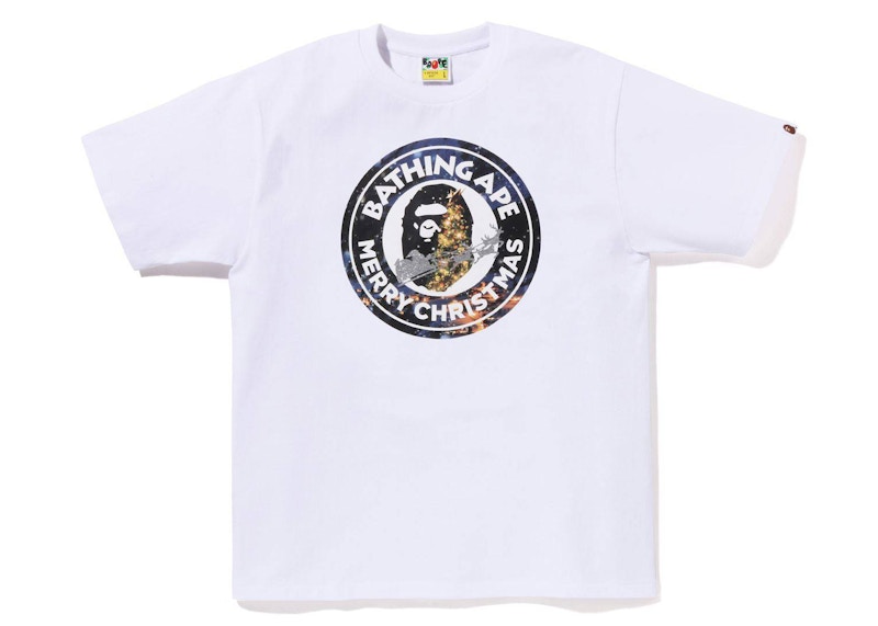 Pre-owned Bape Men's Christmas Busy Works Tee Shirt (fw22) In White