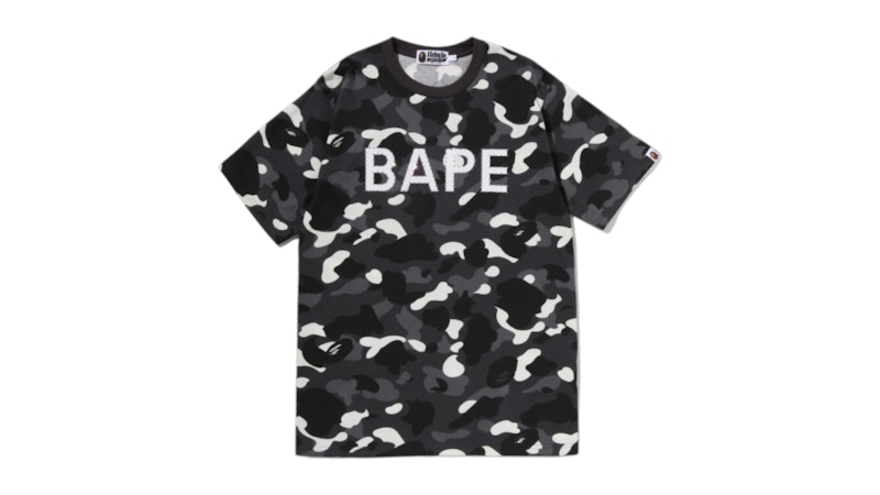 BAPE City Camo Rhinestone BAPE Logo Tee Black