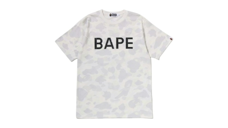 BAPE City Camo Rhinestone BAPE Logo Tee White