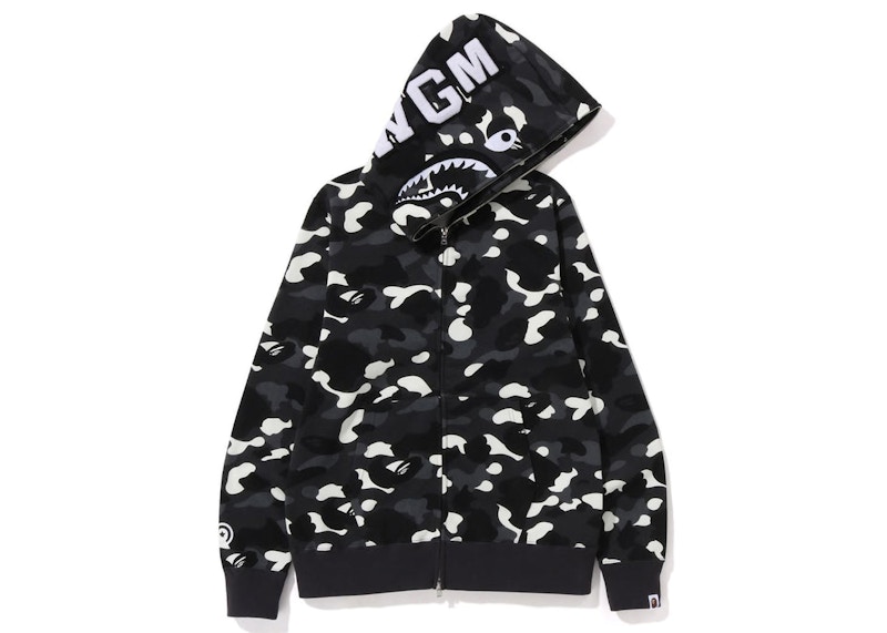 BAPE City Camo Shark Full Zip Hoodie Black メンズ - SS18 - JP