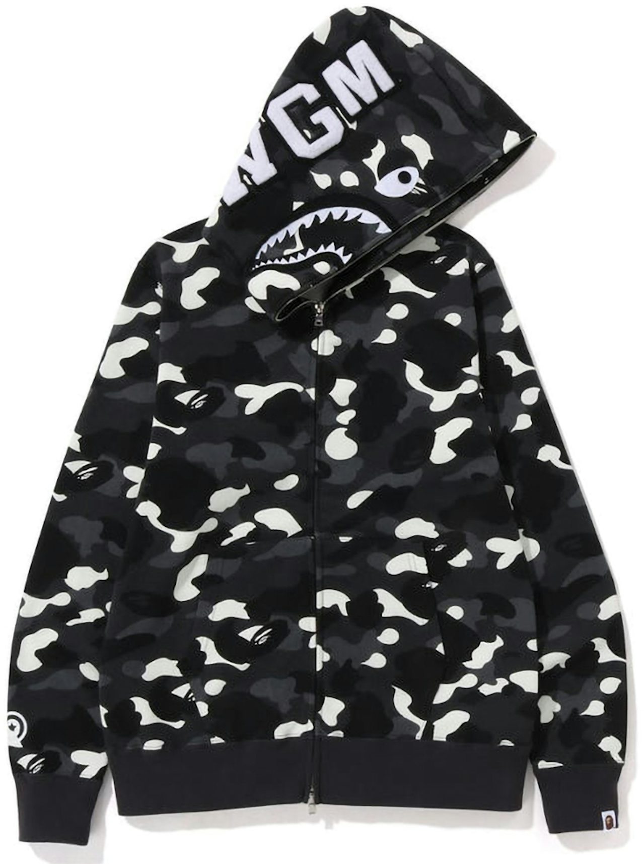 BAPE Shark Print Hoodie Sweater 9 Colours Zip Men Women Hooded Camouflage  Sweatshirt Long Sleeved Jacket, Blue, L : : Fashion