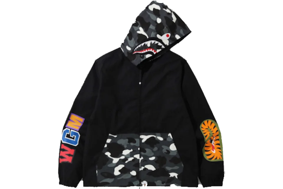 Bape city camo half top shark hoodie
