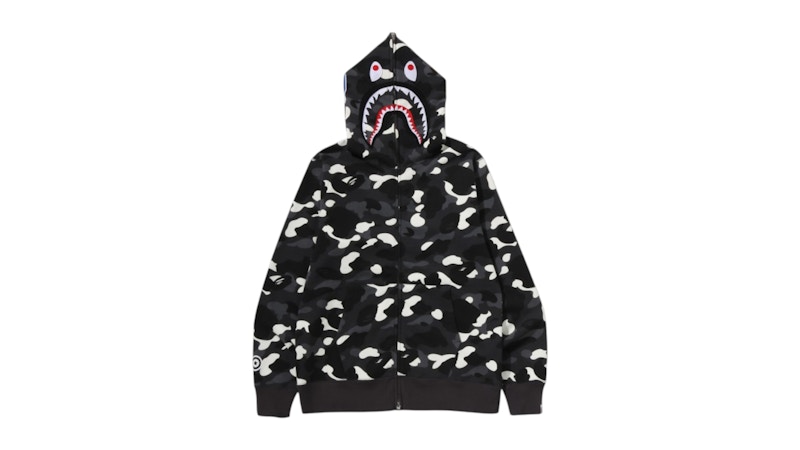 Men's BAPE City Camo Shark Regular Fit Full Zip Hoodie (SS26) in Black