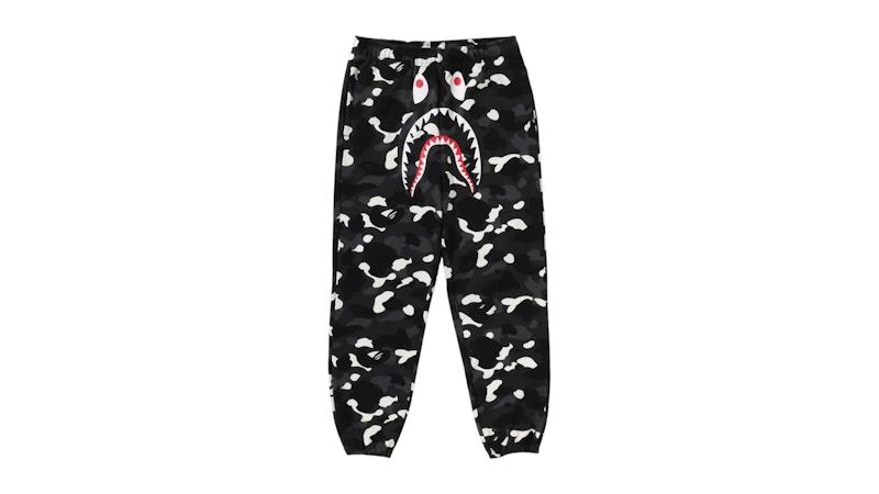 Pre-owned Bape Men's City Camo Shark Relaxed Fit Sweatpants In Black