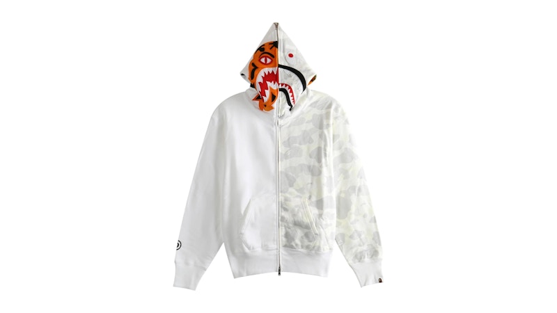 BAPE City Camo Tiger Shark Full Zip Hoodie (FW25) White - FW25 - US
