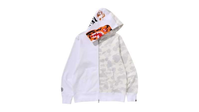 Felpa con cappuccio BAPE City Camo Tiger Shark con zip intera