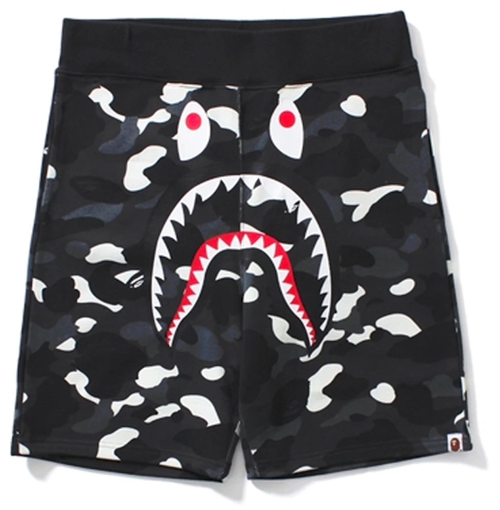 BAPE City Shark Camo Sweat Shorts Black Men's - US