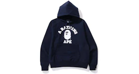 BAPE Classic College Relaxed Fit Pullover Hoodie Navy