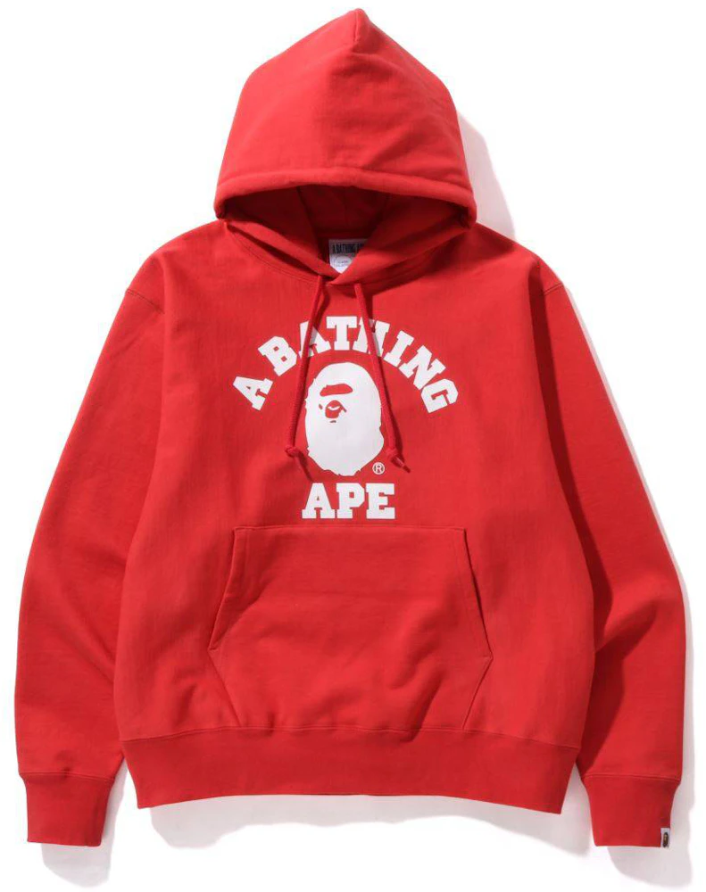 BAPE Classic College Relaxed Fit Pullover Hoodie Red Men's - SS22 - US