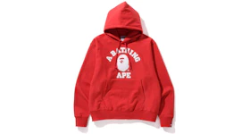 BAPE Classic College Relaxed Fit Pullover Hoodie Red