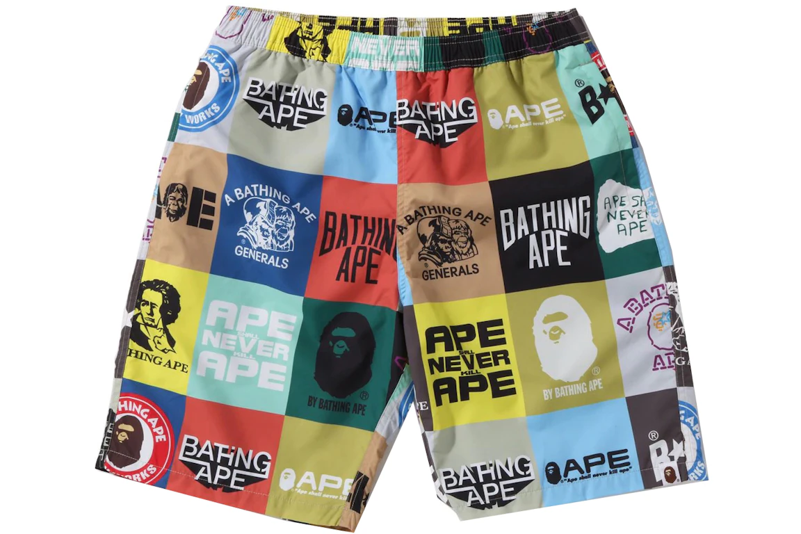BAPE Classic Logo Beach Shorts Multi