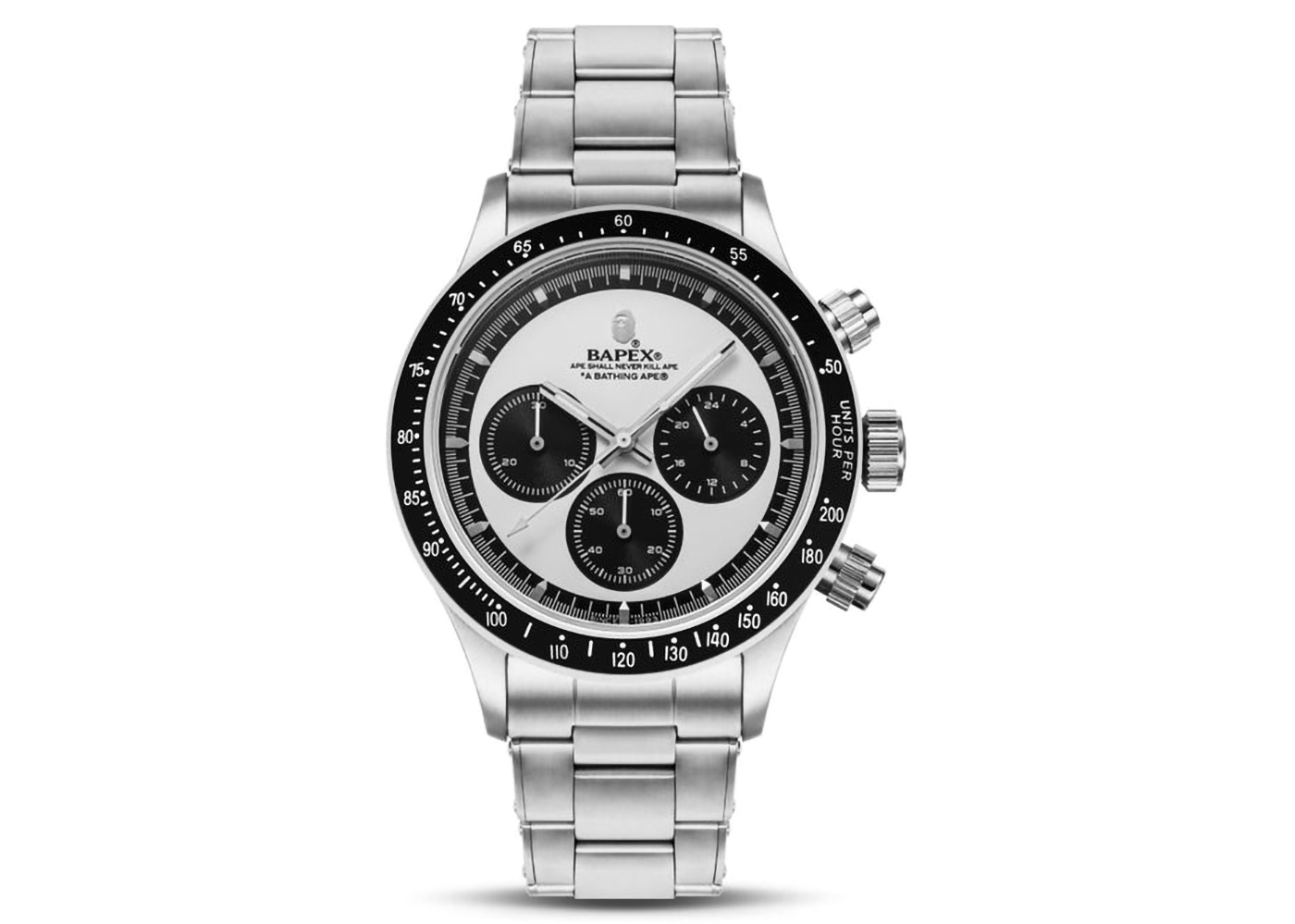 BAPE Classic Type 4 Bapex Watch Silver White