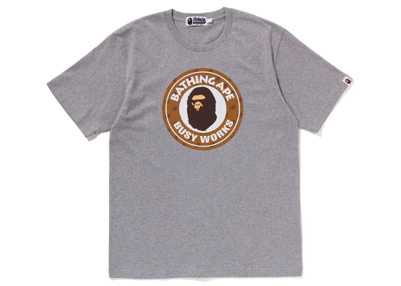 BAPE Cloud Head Monogram Busy Works Tee Gray Men's - SS23 - US