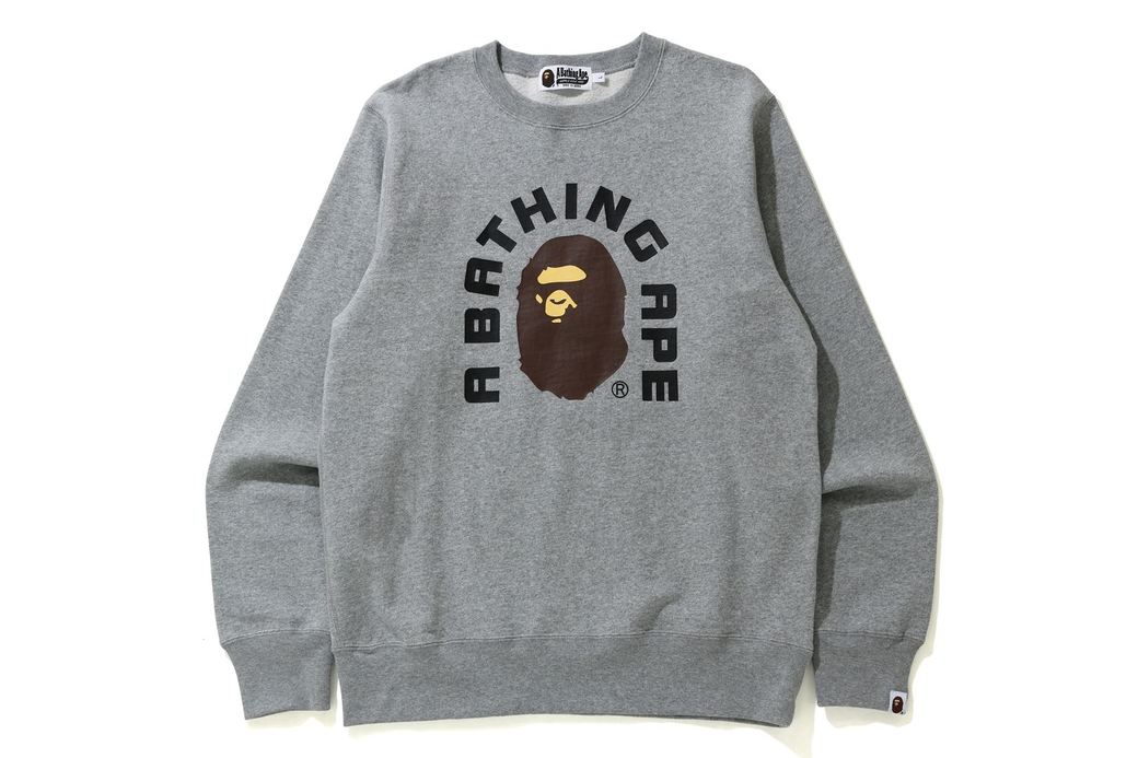 BAPE College Crewneck Gray Men's - US