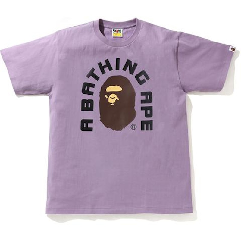 purple and pink bape shirt