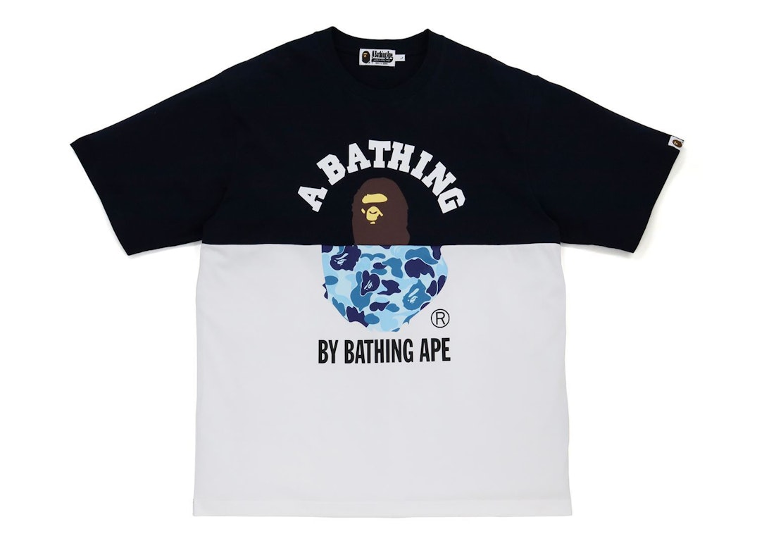 Pre-owned Bape College & By Bathing Ape Relaxed Fit Tee Navy