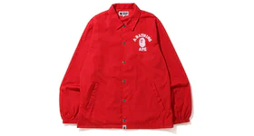 BAPE College Coach Jacket Red