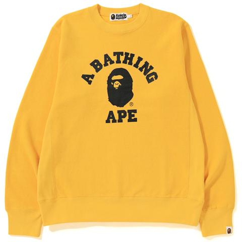 BAPE College Crewneck Yellow/Black Men's - FW19 - US