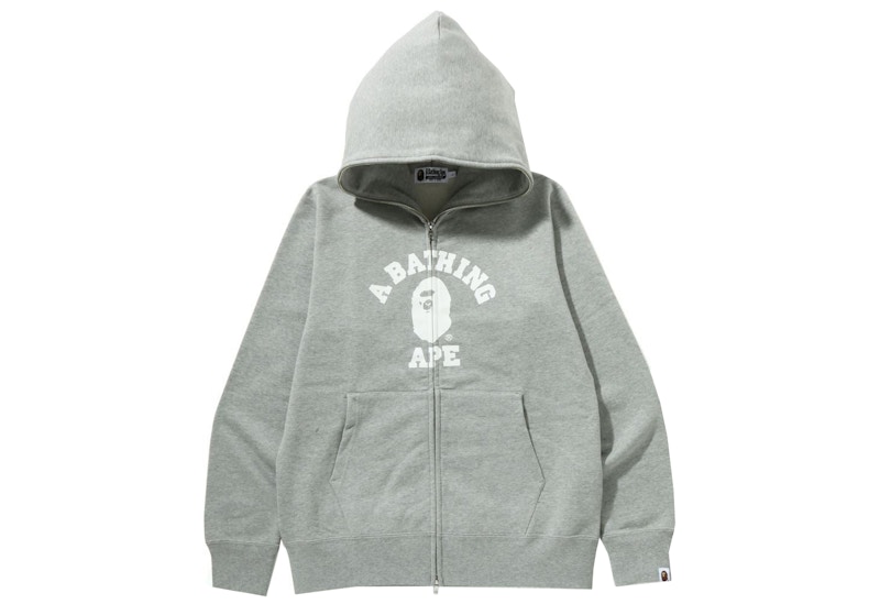 BAPE College Full Zip Hoodie Gray - FW21 Men's - US