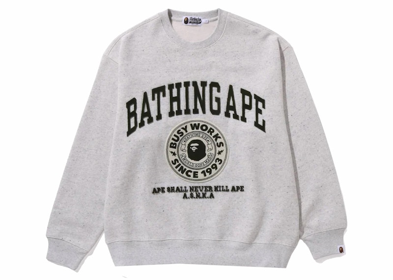 BAPE College Graphic Crewneck Gray Men's - FW23 - US