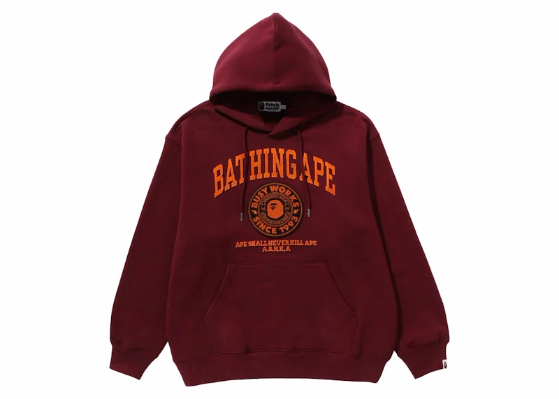 Burgundy outlet bape hoodie