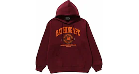 BAPE College Graphic Pullover Hoodie Burgundy