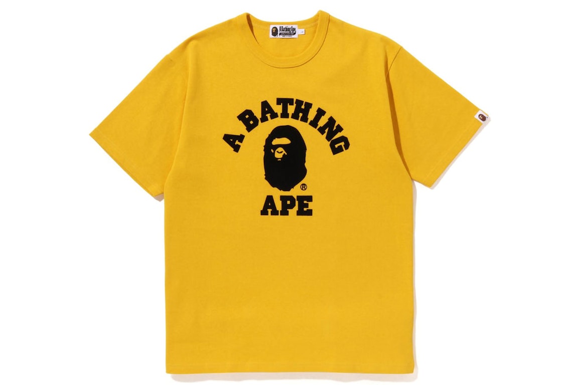 Pre-owned Bape College Heavy Weight Tee Yellow