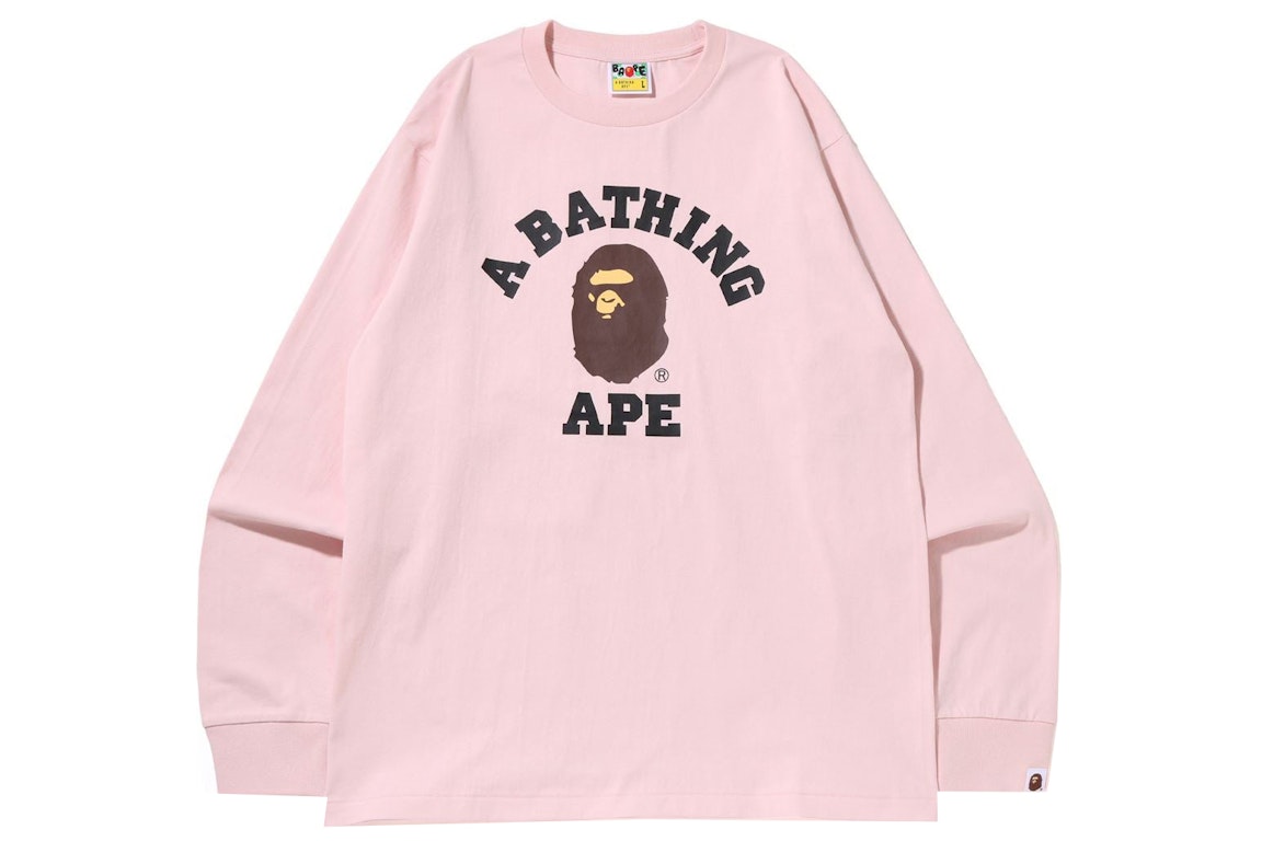 Pre-owned Bape College L/s Tee (ss22) Pink