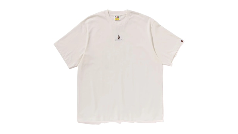 T-shirt à coupe décontractée BAPE College Logo, ivoire