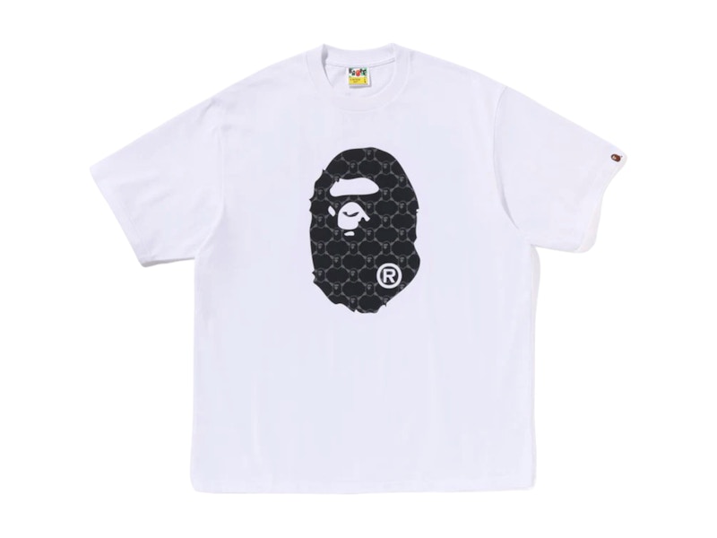 【A BATHING APE】COLLEGE MONOGRAM APE HEAD RELAXED FIT TEE BAPE College Monogram Ape Head Relaxed Fit Tee White Men's