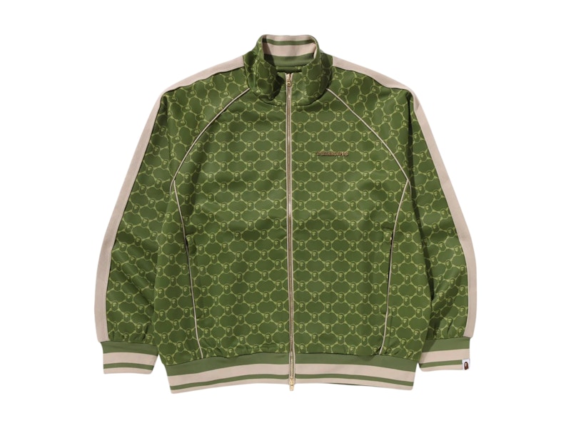 BAPE College Monogram Logo Relaxed Fit Track Jacket Olivedrab