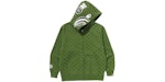 BAPE College Monogram Relaxed Fit Shark Full Zip Hoodie Green