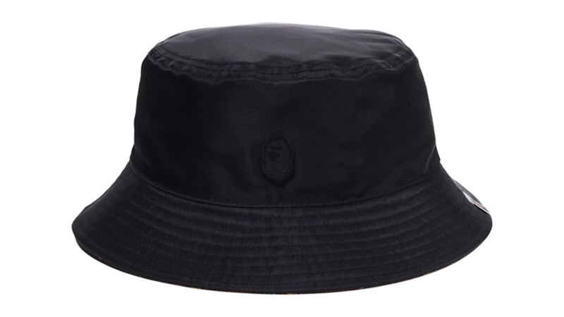 Pre-owned Bape Men's  College Monogram Reversible Buckle Hat In Black