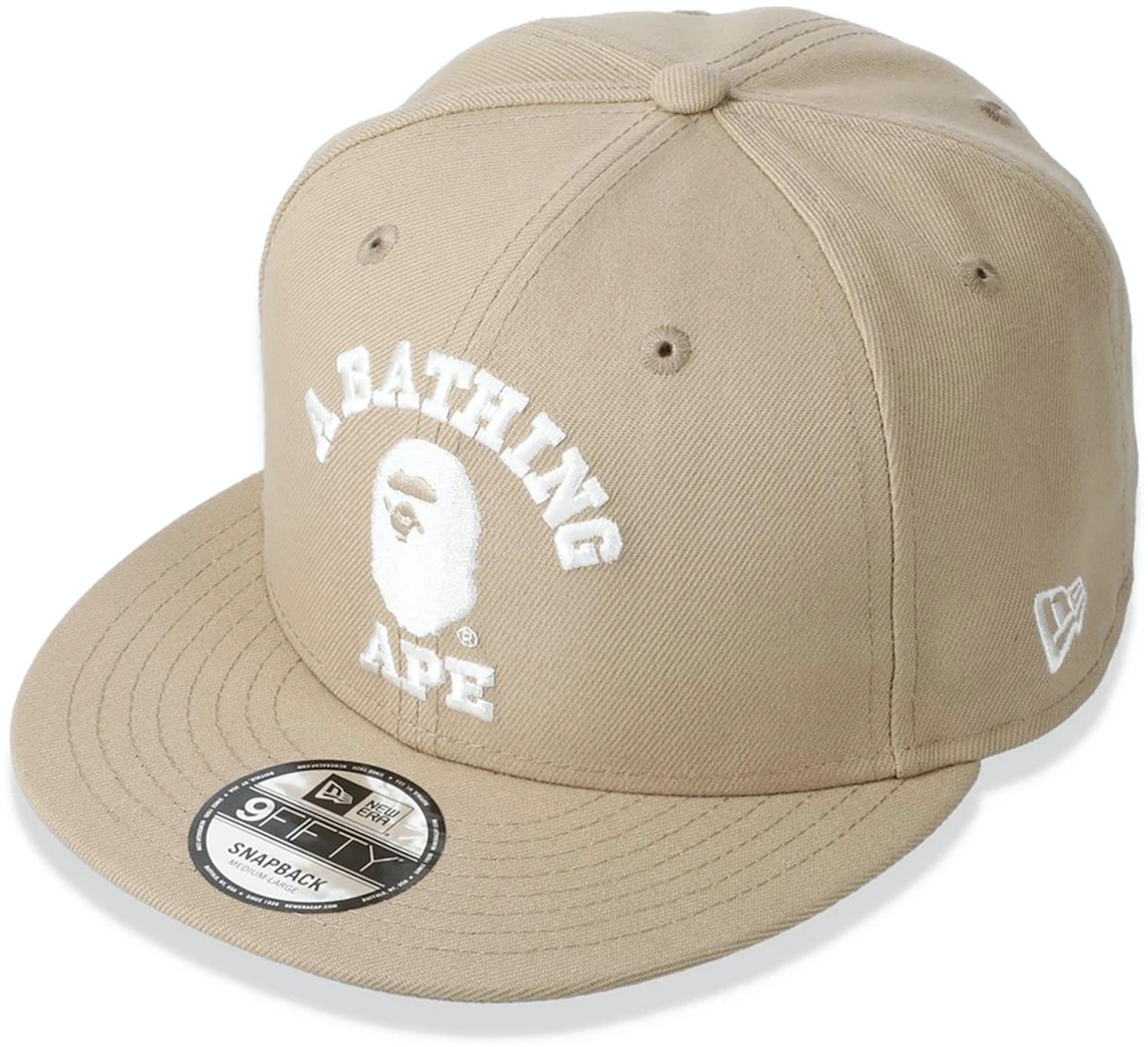 BAPE College New Era Snapback Hat Beige - SS21