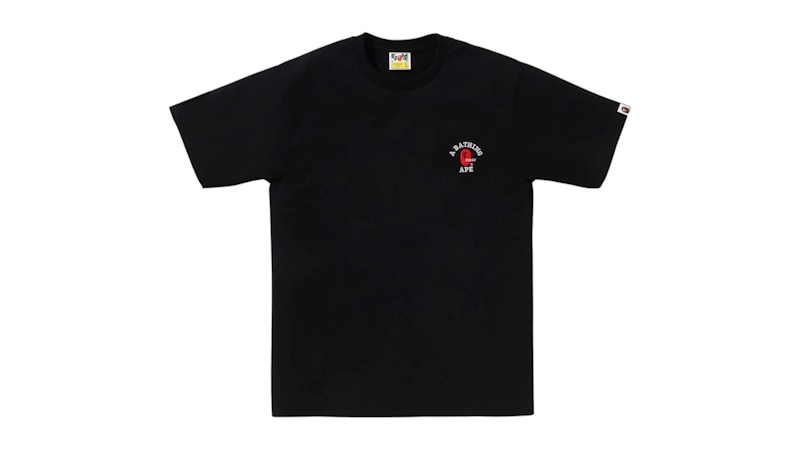 BAPE College One Point Embroidery Tee Black
