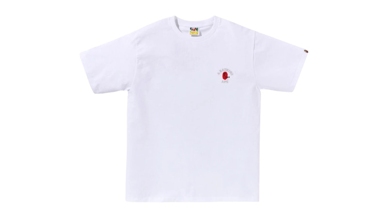 BAPE College One Point Embroidery Tee White