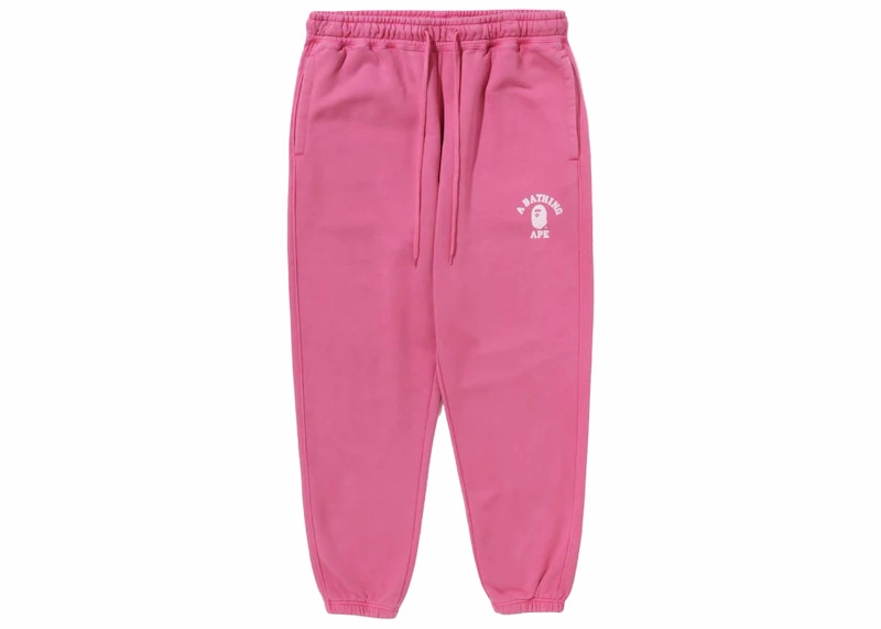 Pink hot sale bape joggers